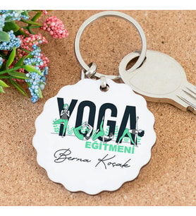 İsme Özel Yoga Eğitmeni Papatya Anahtarlık