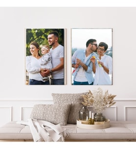 2 adet Kişiye Özel Fotoğraf Baskılı Kanvas Tablo Çerçeve 30x40
