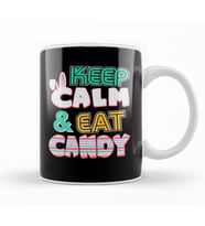 Cute Keep Calm & Eat Candy Easter Bunny Holiday Kupa Bardak Porselen