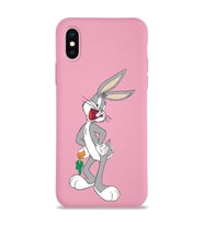 Apple iPhone XS Uyumlu Lansman Kılıf Bugs Bunny Tasarımlı Altı Kapalı İçi Kadife Kaplı  Kapak (Şeffaf)