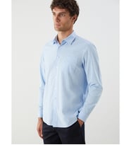 LCWAIKIKI Classic Mavi Regular Fit Uzun Kollu Poplin Erkek Gömlek