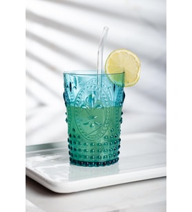 Akrilik Aquamarin Tekli Kısa Bardak & Su Meşrubat Kahve Yanı Bardağı 400 ml ( Cam Değildir )