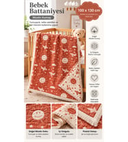 %100 Pamuk Müslin 6 Katlı Bebek & Çocuk Battaniyesi, 100x130cm Desenli Müsl