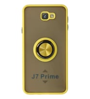 Newface Samsung Galaxy J7 Prime Kılıf Montreal Yüzüklü Silikon Kapak - Sarı