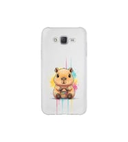 Samsung Galaxy J7 Core ile Uyumlu Splash Kapibara Tasarımlı Şeffaf Silikon Kılıf