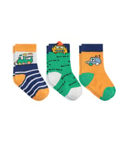 Civil Baby 3D Araç 3'lü 6- Bebek Erkek Çorap Set - Standart