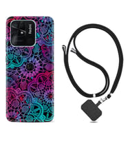 Xiaomi Poco X3 Pro M4 Pro X4 Pro C40 10C Kılıf Boyun Askılı Silikon Colurful Mandala 1667
