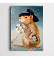 Hamster Şapkalı Kanvas Tablo