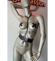 Klipsli Deri Korse Harness - Deri Korse Elbise - BRF594