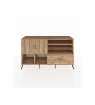 Kronos Konsol 7 Raflı Tek Çekmeceli 2 Kapaklı 176x59x99 Çam-Çam