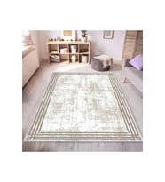 Rovigo Home Dijital Baskı Yıkanabilir Kaymaz Taban Salon Halısı RVG0436 (Krem)