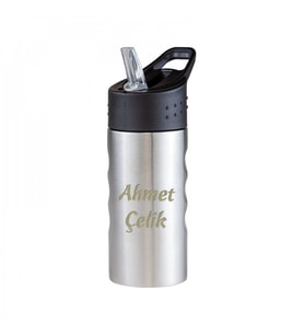 Wings Brushed İsme Özel Çelik Matara 500ml.  304 Paslanmaz Çelik - Kaydırmaz Taban (Karışık)