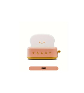 Sevimli Tost Led Gece Lambası, Özel Gün Hediyesi, Pembe Renk (Krem)