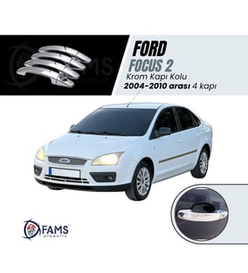 Ford Focus 2 Krom Kapı Kolu 4 Kapı 2004-2010 Arası Paslanmaz Krom Uyumlu