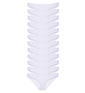 12 adet Süper Eko Set Likralı Kadın Slip Külot Beyaz