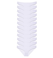 12 adet Süper Eko Set Likralı Kadın Slip Külot Beyaz