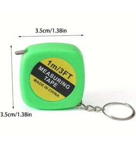 3 Adet Metre Anahtarlık 1 Metre Şerit Ölçüm Bandı Cep Tipi Taşınabilir Metre