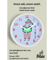 İsme Özel Kitap Okuyan Artist Zebra Çocuk Odası Duvar Saati Orta Boy 30 cm Beyaz Camlı Sessiz