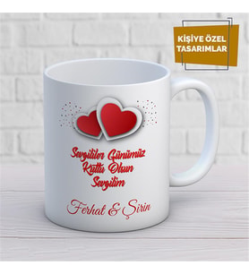 Kişiye Özel İsim Yazılabilir Sevgi Temalı Kupa Bardak