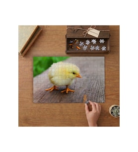 Sarı Civciv - Minik Tavuk Tasarımı 240 parça Ahşap Puzzle Ahşap Kutuda MP01254