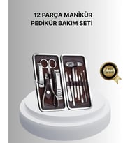 Profesyonel Tırnak Bakım Seti Çelik Aletli Şık Deri Çantalı