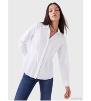 LCW EVERYDAY Beyaz Pileli Peplum Kadın Gömlek