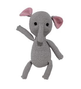 Amigurumi Sevimli Gri Renk Fil Organik Oyuncak (Standart)