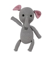 Amigurumi Sevimli Gri Renk Fil Organik Oyuncak (Standart)