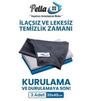İthal 3'lü Mikrofiber Temizlik Bezi, Cam, Araba, Mutfak, Fiber Bez (40 X 60 CM) (Karışık)