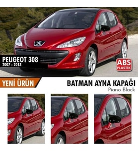 Peugeot 308 Yarasa Ayna Kapağı Batman Parlak Siyah Piano Black