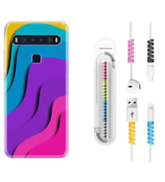 TCL 10L 10 Plus 10SE 20E 20SE 30SE L7 Kılıf Kablo Koruma Spiral Silikon Renk Cümbüşü 1631