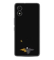 TCL 303 Kılıf Silikon Desen Özel Seri Ay ve Kedi 1683
