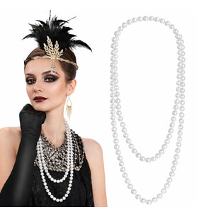 1920 Gatsby İnci Kolye – Vintage Uzun Beyaz İnci Kolye