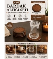 4’lü Bardak Altlığı Seti 9 cm – Dekoratif Kupa Altlığı El Yapımı Kırılmaz Masa & Sehpa Koruyucu