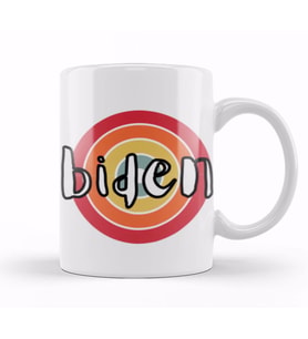 democrat joe biden 2024 Election   Vintage Retro Rainbow Style Kupa Bardak Porselen