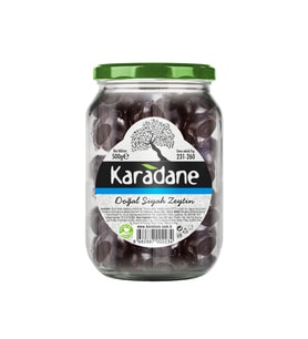 Karadane Doğal Siyah Zeytin 231-260 Kalibre 500 g ℮