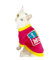 Love Mom Pink, Oval Yaka Tişört Kedi Kıyafeti,Elbisesi Anneler Günü