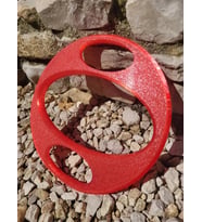 3D Baskı TPU Köpek Frizbi Esnek Halka Köpek Oyuncağı 20 cm Fırlatma ve Yakalama Oyuncağı Kırmızı