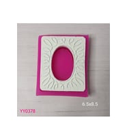 YY0378 Ortası Elips Kenarları Desenli Dikdörtgen Çerçeve Silikon Kalıp