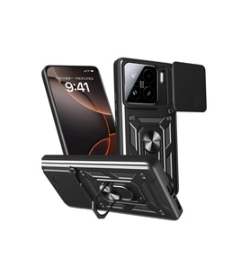 Xiaomi Mi 15 Kılıf Pars Lens Yüzüklü Silikon - Siyah
