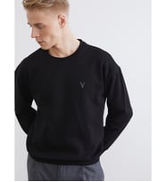 LCW Vision Siyah Bisiklet Yaka Erkek Kalın Sweatshirt