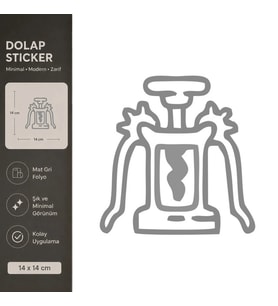 Meyve Sıkacağı Mat Gri Dekoratif Folyo Sticker 14x14 cm