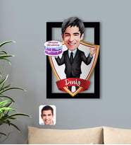 BK Gift Kişiye Özel İsimli Erkek Doğum Günü Karikatürlü 3D Ahşap Tablo-2