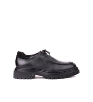 Shoetyle - Siyah Renk Hakiki Deri Bağcıklı Erkek Günlük Ayakkabı 115-K600
