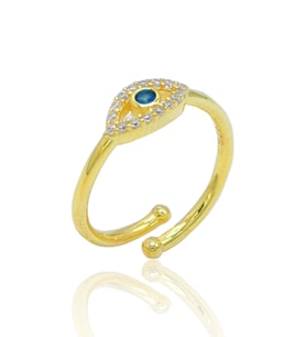 Safir Taşlı Gold Kaplama 925 Ayar Gümüş Kadın Yüzük 201024012
