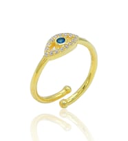 Safir Taşlı Gold Kaplama 925 Ayar Gümüş Kadın Yüzük 201024012
