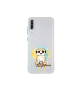 Samsung Galaxy A70 ile Uyumlu Splash Mirket Tasarımlı Şeffaf Silikon Kılıf
