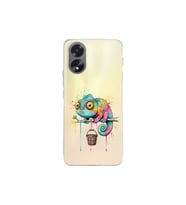 Oppo Reno A38 ile Uyumlu Splash Bukalemun Tasarımlı Şeffaf Silikon Kılıf