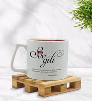 BK Gift Kişiye Özel Mânâ Sevgili Tasarımlı Middle Beyaz Kupa Bardak Model 1