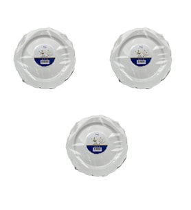 Kullan At Parti Plastik Sert Mika Tabak - 26 Cm. - Beyaz - 6 Adetlik 3 Paket